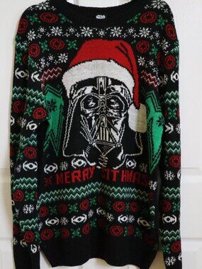 Star Wars Darth Vader Christmas Ugly Sweater Mens L Holiday Officially Licensed